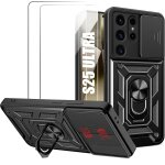 Coque + 2 verres trempés pour samsung galaxy s25 ultra - antichoc support anneau arrière rigide bordure ... Coque + 2 verres trempés pour samsung galaxy s25 ultra - antichoc support anneau arrière rigide bordure ...