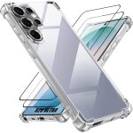 Coque + 2 verres tremp�s pour samsung galaxy s26 ultra, silicone antichoc coins renforc�s transparent ...
