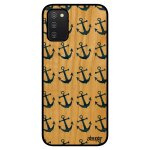 Coque a03s en bois silicone ancre marini�re marine housse smartphone homme ocean bleu de bateau tatouage ...