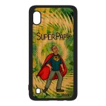 Coque a10 bois naturel silicone super papy grand pere vert drole de protection naissance fille texte ...