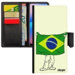 Coque a10 cuir portefeuille porte cartes drapeau bresil bresilien foot coupe du monde copa america antichoc ...