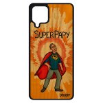 Coque a12 en bois silicone super papy noir telephone texte papi humour comics bd cadeau fete des grands ...