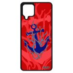 Coque a12 silicone ancre feu mer personnalis femme etui rouge portable unique vegetale tatouage marine ...