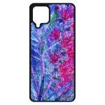 Coque a12 en silicone fleurs plante exotique noir rose de protection nature design rigide jolie fond ...