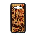 Coque pour a5 en bois silicone chat petit noir de luxe peinture samsung galaxy a5