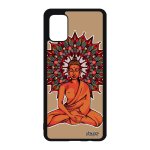 Coque a51 silicone bouddha etui original bouddhisme nepal pochoir femme cadeau de noel marron thailande ...