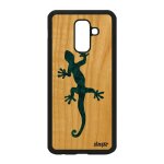 Coque pour a6 plus 2018 bois silicone salamandre bleu animal noir samsung galaxy a6 plus 2018