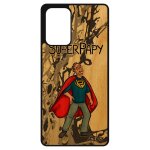 Coque a72 en bois silicone super papy telephone heros bebe famille comique papi texte drole grand pere ...