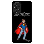 Coque a73 silicone super geek texte humour noir console pas cher play comics mobile bd jeux video housse ...