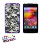 Coque alcatel one touch star camouflages gris silicone violet rigide (tpu)