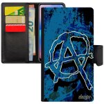 Coque anarchie huawei p smart 2018 simili cuir rabat portefeuille artiste bleu hardrock etui motif anarchiste ...