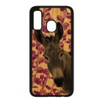 Coque ane pour galaxy a40 bois silicone design plante case mule rose portable rigide bourrique animal ...