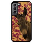 Coque ane pour s22 vrai bois silicone telephone design bourrique anesse de protection smartphone animal ...