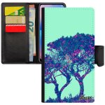 Coque antichoc a5 2016 simili cuir portefeuille arbres design telephone a clapet nature ecolo bleu housse ...