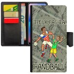 Coque antichoc apple iphone 5 5s se cuir rabat portefeuille j'peux pas j'ai handball humoristique portable ...