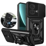 Coque antichoc noire pour motorola moto edge 40 ultra avec support anneau