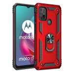 Coque antichoc odeydo rouge pour motorola moto g20, support anneau et protection renforc�e