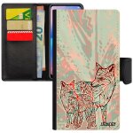 Coque antichoc pour redmi note 6 pro cuir portefeuille porte cartes renard homme bebe noir tribal foret ...