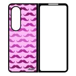 Coque antichoc samsung z fold 4 silicone moustache pipe unique housse rose chapeau melon homme personnalis ...