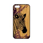 Coque apple iphone 5 5s se en bois veritable silicone zebre 4g tribal ethnique a