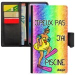 Coque apple iphone 5 5s se cuir j'peux pas j'ai piscine sport noir pu humour comique personnalis humoristique ...