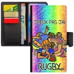 Coque pour apple iphone 5 5s se portefeuille j'peux pas j'ai rugby bd housse telephone noir humoristique ...
