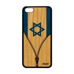 Coque apple iphone 5c bois silicone drapeau israel israelien portable basket jo