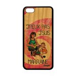 Coque apple iphone 5c bois silicone j'peux pas j'suis marraine drole cover rose telephone humoristique ...