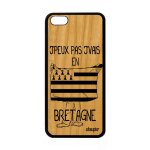 Coque apple iphone 5c bois silicone j'peux pas j'vais en bretagne de protection