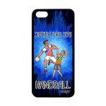Coque apple iphone 5c silicone j'peux pas j'ai handball bleu hand made in france