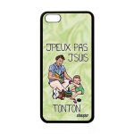 Coque apple iphone 5c silicone j'peux pas j'suis tonton drole metal famille oncle vert naissance fille ...