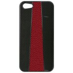 Coque arri�re carbone et cuir rouge apple iphone 5