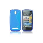 Coque arrire en gel silicone bleu pour htc desire 500