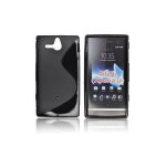 Coque arrire en gel silicone noir pour sony xperia u