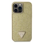 Coque arri�re pour iphone 14 pro max orn� de petites pierres guess dor�e