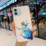 Coque arrire souple transparente antichoc avec peinture aquarelle pour iphone, compatible modles 6s, ...