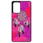 Coque attrape reve samsung galaxy a72 silicone yoga etui ethnique artiste receveur de violet noir smartphone ...