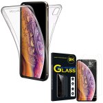 Coque avant et arri�re silicone pour apple iphone xs max (2018) 6. 5  360 protection int�grale - transparent ...