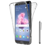 Coque avant et arri�re silicone pour huawei p smart 5. 65  360 protection int�grale - transparent + stylet ...
