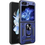 Coque bleu pour samsung galaxy z flip6 ¿ etui hybride tpu + pc anti - chute avec couvercle coulissant ...
