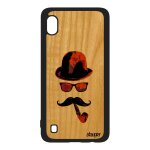 Coque bois a10 silicone monsieur moustache personnalis� pipe solide graf de protection motif peinture ...