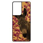 Coque bois ane telephone s21 ultra silicone rose mule animal original de protection bourrique antichoc ...