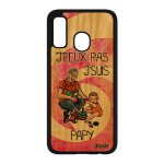 Coque en bois antichoc pour a40 silicone j'peux pas j'suis papy naissance garcon rose humoristique papi ...