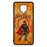 Coque bois antichoc redmi note 9 pro silicone super geek play smartphone console texte gamer drole orange ...