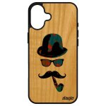Coque bois pour apple iphone 16 + plus silicone portrait pipe noir homme vintage moustache bumper chapeau ... Coque bois pour apple iphone 16 + plus silicone portrait pipe noir homme vintage moustache bumper chapeau ...