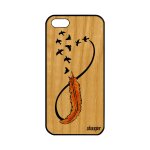 Coque en bois apple iphone 5 5s se silicone infini de protection smartphone case