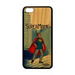Coque vrai bois pour apple iphone 5c silicone super mamie humour heros grand mere enfant bleu souple ...