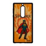Coque bois super biker motard nokia 5 silicone motif humour heros telephone bd texte tpu comics noir ...