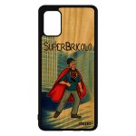 Coque en bois super bricolo a71 silicone comique texte original bricoleur papa souple comics papy rigide ...