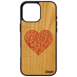 Coque bois c?ur pour apple iphone 16 pro max silicone antichoc etui personnalis cadeau saint valentin ...